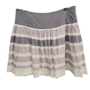Gap Women Size 16 Skirt Striped Knee Cotton Silk Knee Full Romantic Flowy Casual